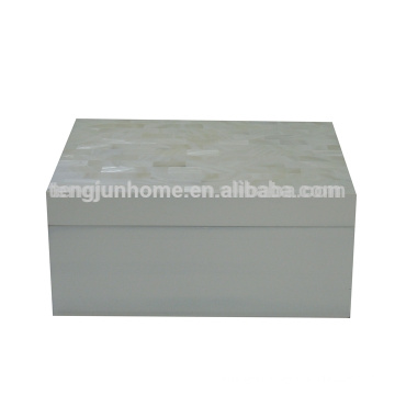 Chinese Freshwater Shell Jewellery Box with White Paint Medium